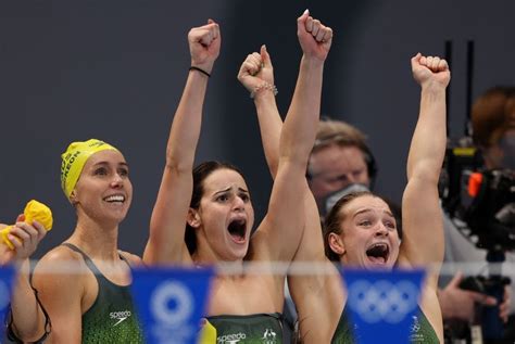 Swimming Olympics Swimming Australia Win Women S X M Medley Relay