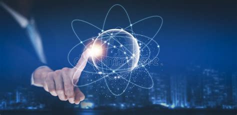 Businessman Holding Connections System and Global Data Exchange ... 