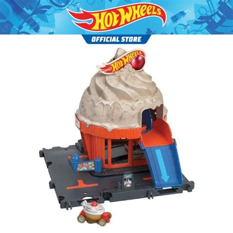 Hot Wheels City Downtown Ice Cream Swirl Playset HDR Lazada