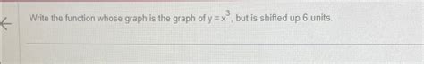 Solved Write the function whose graph is the graph of y=x3, | Chegg.com