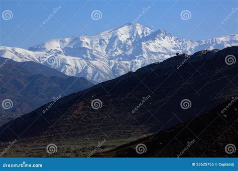 Snow Covered Atlas Mountains Stock Image - Image of morocco, colorful ...