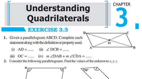 Chapter 3 Understanding Quadrilateral Part 1 Exercise 3 3 Basic