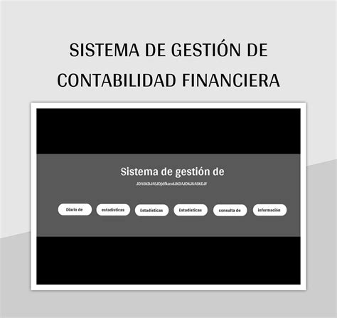 Plantilla De Excel Sistema De Gesti N De Contabilidad Financiera Y Hoja