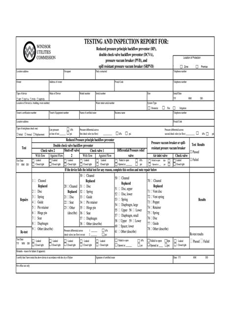 Rpz Backflow Test Numbers Fill Out And Sign Online Dochub