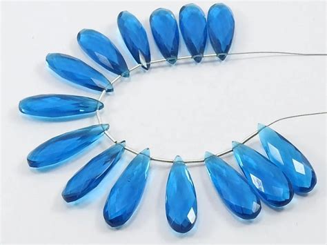 Tanzanite Blue Quartz Faceted Teardrop Jewelry Bead For Making Jewelry