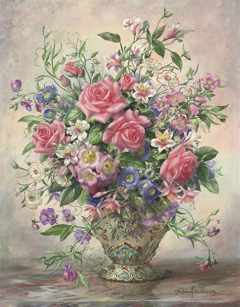 Albert Williams B1922 Roses Oriental Lilies Carnations Fuschias