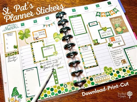 St Patricks Day Planner Stickers Happy Planner Stickers Calendar Stickers St Patricks Day