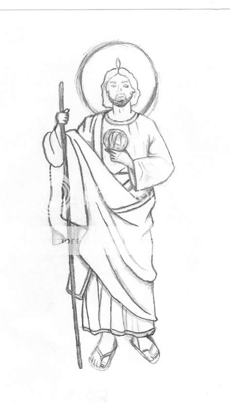 San Judas Tadeo Drawings Sketch Coloring Page