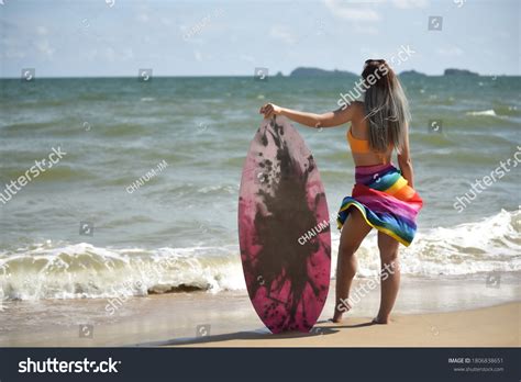 Sexy Beautiful Asian Surfer Woman Bikini Stock Photo 1806838651 Shutterstock