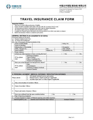 Fillable Online Claim Form Travel Insurehub Fax Email Print Pdffiller