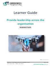 Learner Guide BSBMGT605 Student Pdf Learner Guide Provide