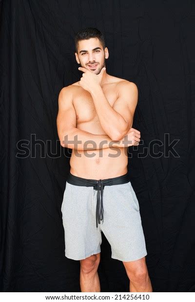 Handsome Man Half Naked Smiling On Stock Photo 214256410 Shutterstock