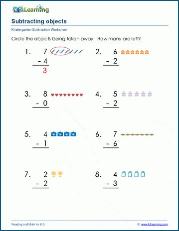 Picture Subtraction Counting Back Up To Twenty Set Australian