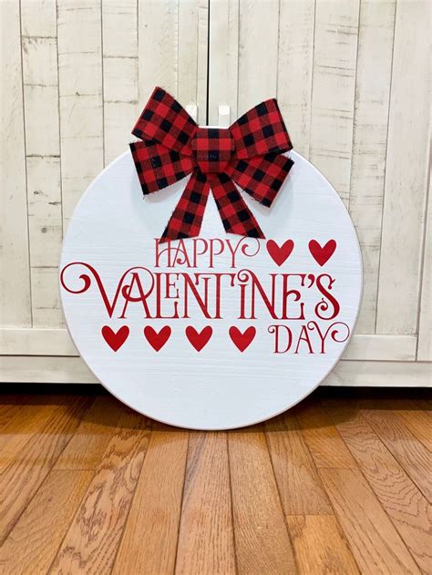 Valentines Day Themed Door Sign Valentine Door Hanger Love Etsy