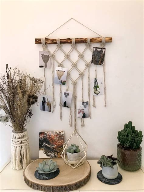 Makramee Fotowand Boho Wanddeko Wandbehang Etsy