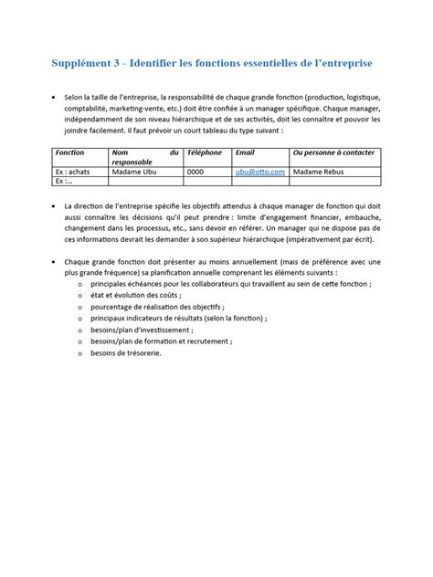 S03 Identifier Les Fonctions Essentielles De Lentreprise Pdf