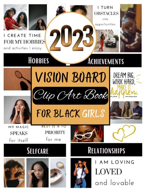 Buy 2023 Vision Board Clip Art Book For Black Girls Create