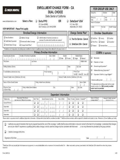 Fillable Online Delta Enrollment Form Pdf Fax Email Print Pdffiller