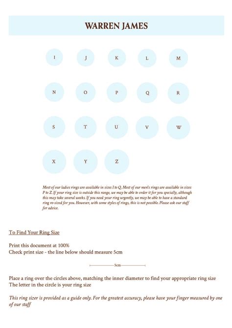 Ring Size Chart Online Printable | Labb by AG