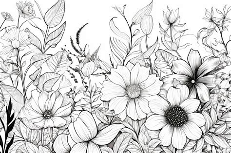 Premium Photo | A black and white drawing of flowers with the title ...