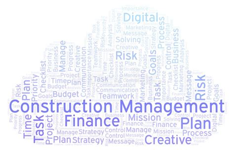 Construction Management Word Cloud Made With Text Only Stock