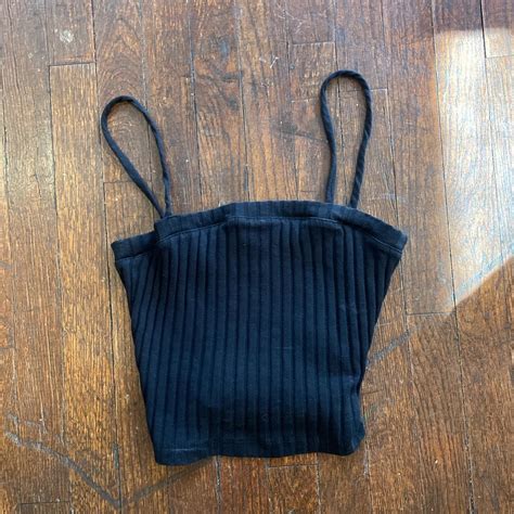 Black Ribbed Urban Outfitters Tank Top Cute For Depop