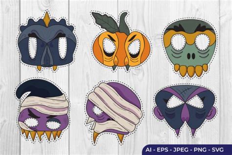 Halloween Mask Printable Template Graphic by PIN Crafter · Creative Fabrica