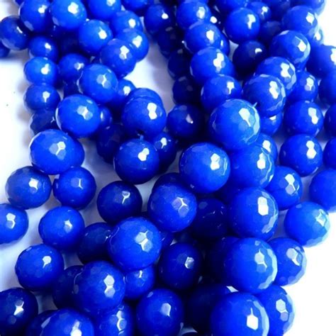 Factory Outlet Blue Stone Faceted Round Chalcedony Jades Mm Mm Mm