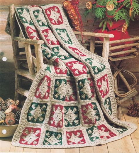 Christmas Snowflakes Afghan Blanket Crochet Pattern Etsy