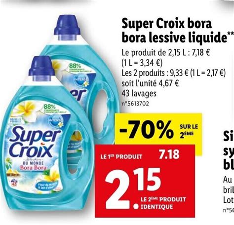 Promo Super Croix Bora Bora Lessive Liqiude Chez Lidl