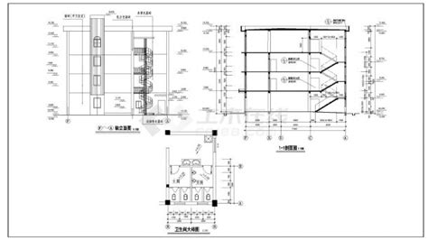 某地区办公楼建筑设计cad图纸办公建筑土木在线