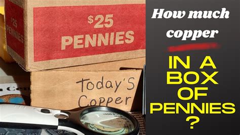 How Much Copper In A Box Of Pennies Youtube