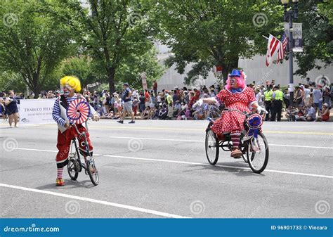 Washington DC, July 4th 2017: Americans in the 4th July Parade from Washington DC in USA ...