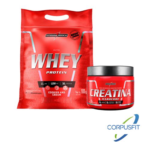 Kit Whey IntegralMedica Creatina Hardcore 150g Shopee Brasil
