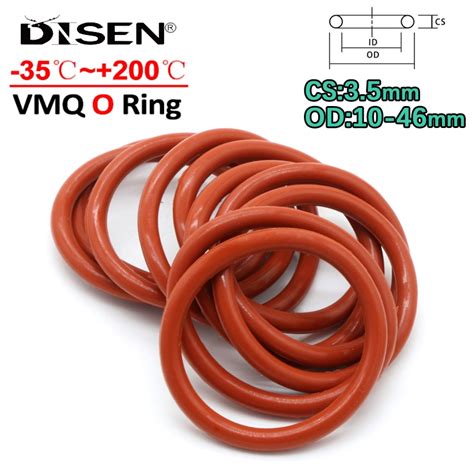 Vmq Red Silicone O Ring Od Mm Thickness Cs Mm Food Grade