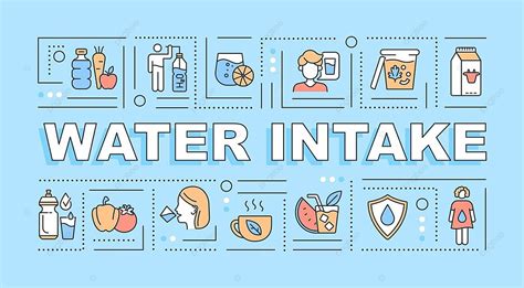 Water Intake Word Concepts Banner Wellness Title Logo Vector Wellness