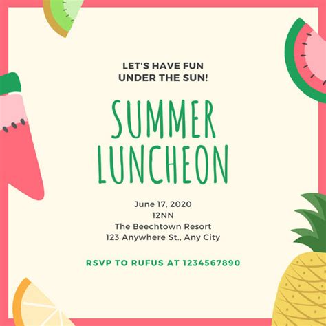 Customize 65 Luncheon Invitation Templates Online Canva