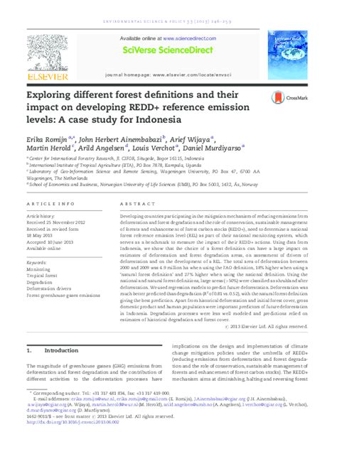 Pdf Exploring Different Forest Definitions And Their Impact On