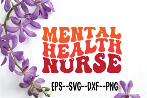 Mental Health Nurse New Wavy Retro Svg Graphic By Uniquesvgstore