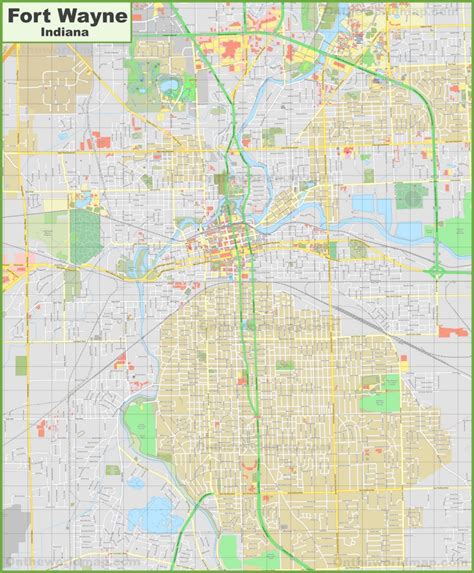 Large detailed map of Fort Wayne