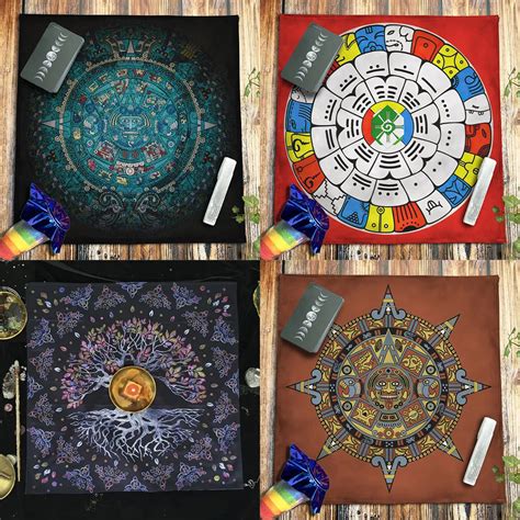 Customiz Vel Tarot Toalha De Mesa Flanela Geom Trica Adivinha O Altar