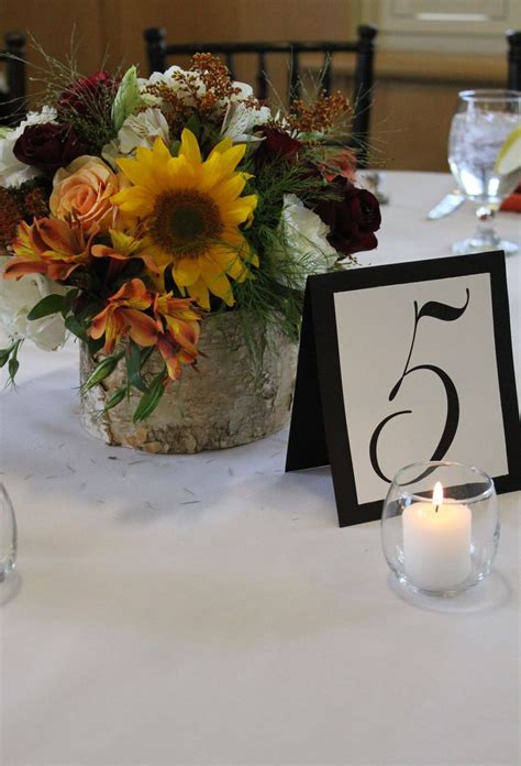 Dublin Ranch Golf Course Wedding Fall Themed Centerpiece Birch Bark