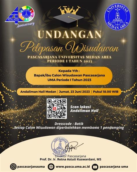 Undangan Pelepasan Wisudawan Pascasarjana Universitas Medan Area