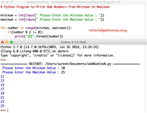 Python Program To Print Odd Numbers From 1 To N Riset