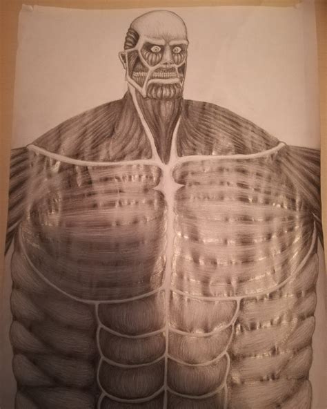 Colossal Titan Drawing I Made Sorry If The Image Is Bad Rattackontitan