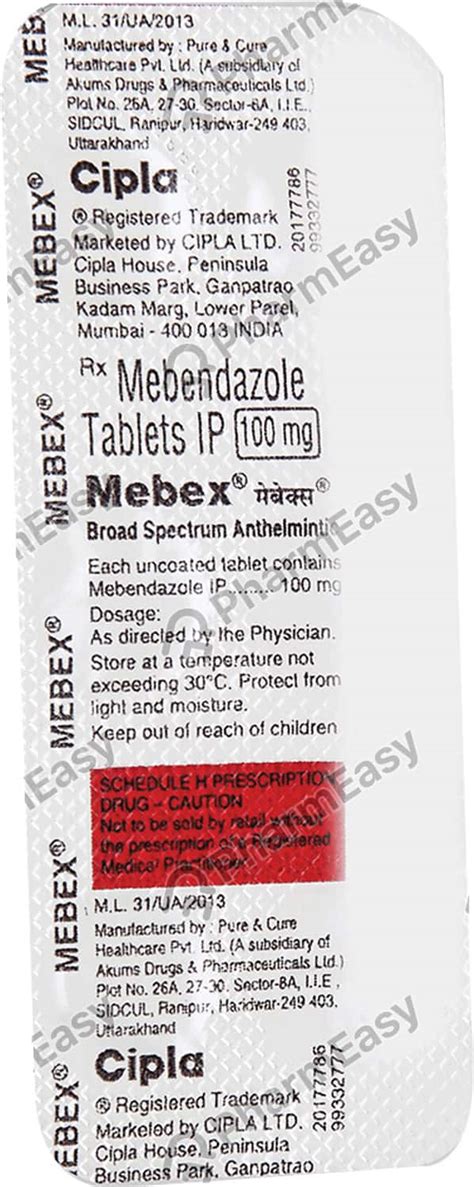 Mebex 100 MG Tablet 6 Uses Side Effects Price Dosage PharmEasy