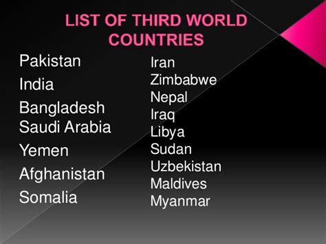 3Rd World Countries List - A List of Third World Countries: 10 Poorest Nations With ... / South ...