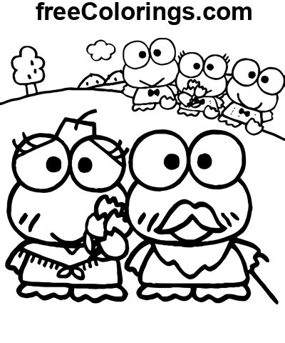 Keroppi Mamie Et Papi Coloriages Gratuits Imprimer