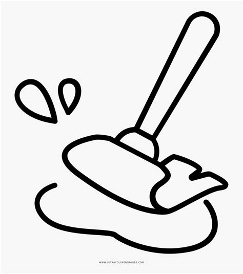 Mop Coloring Page Line Art Free Transparent Clipart Clipartkey