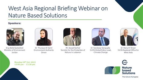 West Asia Regional Briefing Webinar On Nature Based Solutions Events